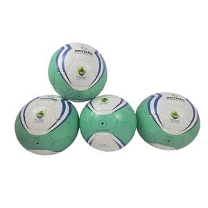 Lot of 4 Senda Futsal Balls Size 4 Valor XLS Club Indoor Hard-court Teal w Bag
